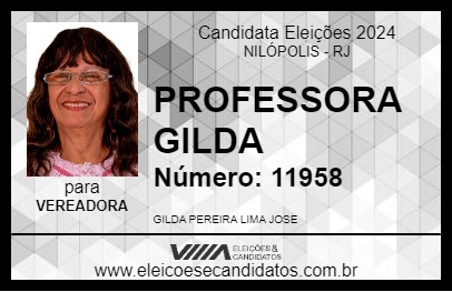 Candidato PROFESSORA GILDA 2024 - NILÓPOLIS - Eleições