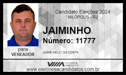 Candidato JAIMINHO 2024 - NILÓPOLIS - Eleições