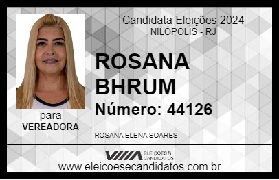 Candidato ROSANA BHRUM 2024 - NILÓPOLIS - Eleições