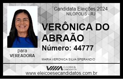 Candidato VERÔNICA DO ABRAÃO 2024 - NILÓPOLIS - Eleições