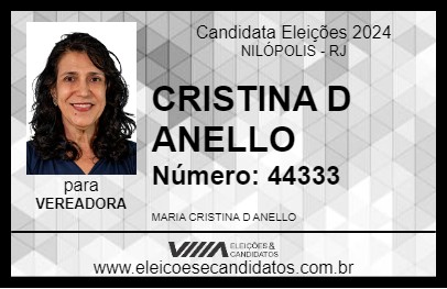 Candidato CRISTINA D  ANELLO 2024 - NILÓPOLIS - Eleições