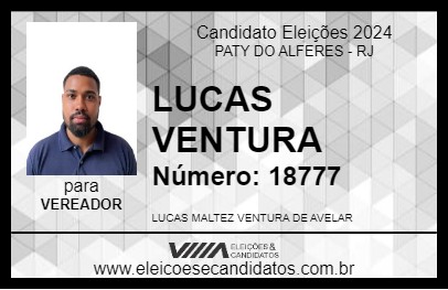 Candidato LUCAS VENTURA 2024 - PATY DO ALFERES - Eleições