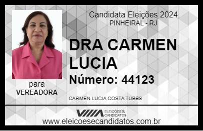 Candidato DRA CARMEN LUCIA 2024 - PINHEIRAL - Eleições