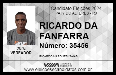 Candidato RICARDO DA FANFARRA 2024 - PATY DO ALFERES - Eleições