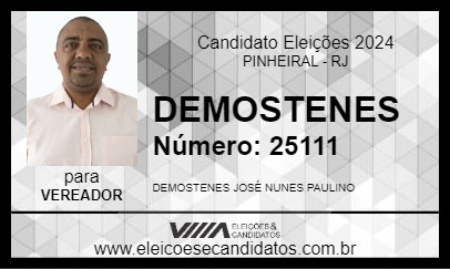 Candidato DEMOSTENES 2024 - PINHEIRAL - Eleições