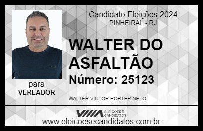 Candidato WALTER DO ASFALTÃO 2024 - PINHEIRAL - Eleições