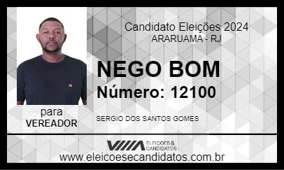 Candidato NEGO BOM 2024 - ARARUAMA - Eleições