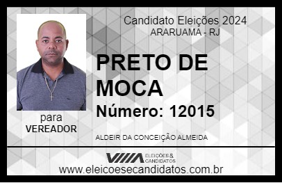 Candidato PRETO DE MOCA 2024 - ARARUAMA - Eleições