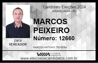 Candidato MARCOS PEIXEIRO 2024 - ARARUAMA - Eleições