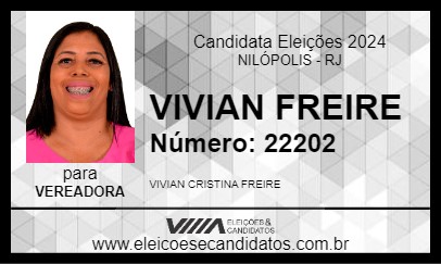 Candidato VIVIAN FREIRE 2024 - NILÓPOLIS - Eleições