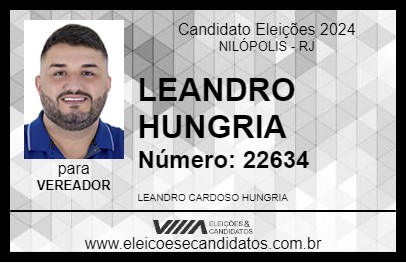 Candidato LEANDRO HUNGRIA 2024 - NILÓPOLIS - Eleições