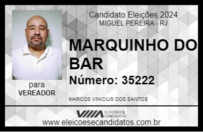 Candidato MARQUINHO DO BAR 2024 - MIGUEL PEREIRA - Eleições