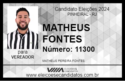 Candidato MATHEUS FONTES 2024 - PINHEIRAL - Eleições