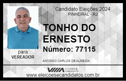 Candidato TONHO DO ERNESTO 2024 - PINHEIRAL - Eleições