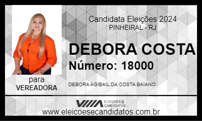 Candidato DEBORA COSTA 2024 - PINHEIRAL - Eleições