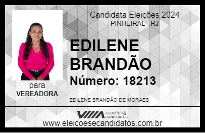 Candidato EDILENE BRANDÃO 2024 - PINHEIRAL - Eleições