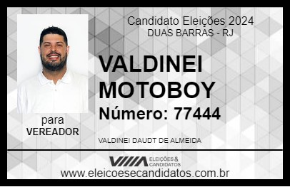 Candidato VALDINEI MOTOBOY 2024 - DUAS BARRAS - Eleições