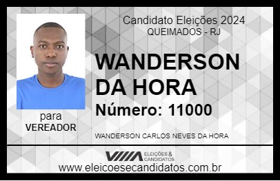 Candidato WANDERSON DA HORA 2024 - QUEIMADOS - Eleições