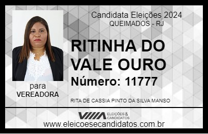 Candidato RITINHA DO VALE OURO 2024 - QUEIMADOS - Eleições