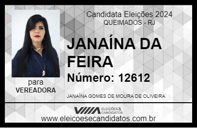 Candidato JANAÍNA DA FEIRA 2024 - QUEIMADOS - Eleições