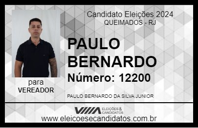 Candidato PAULO BERNARDO 2024 - QUEIMADOS - Eleições