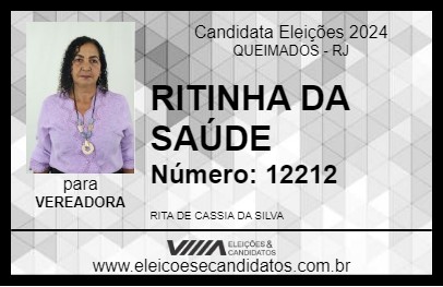 Candidato RITINHA DA SAÚDE 2024 - QUEIMADOS - Eleições