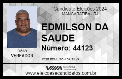 Candidato EDMILSON DA SAUDE 2024 - MANGARATIBA - Eleições