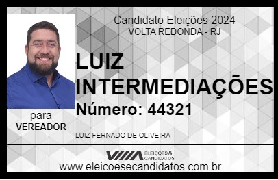 Candidato LUIZ INTERMEDIAÇÕES 2024 - VOLTA REDONDA - Eleições