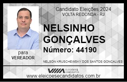 Candidato NELSINHO GONÇALVES 2024 - VOLTA REDONDA - Eleições