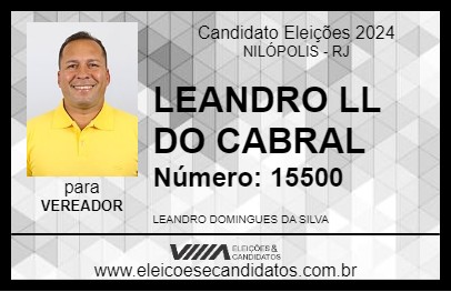 Candidato LEANDRO LL DO CABRAL 2024 - NILÓPOLIS - Eleições