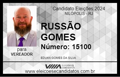 Candidato RUSSÃO GOMES 2024 - NILÓPOLIS - Eleições