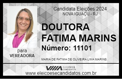 Candidato DOUTORA FATIMA MARINS 2024 - NOVA IGUAÇU - Eleições