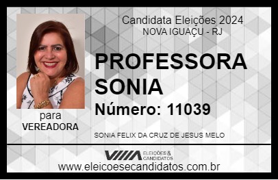 Candidato PROFESSORA SONIA 2024 - NOVA IGUAÇU - Eleições