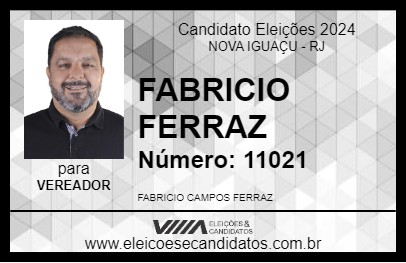 Candidato FABRICIO FERRAZ 2024 - NOVA IGUAÇU - Eleições