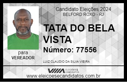 Candidato TATA DO BELA VISTA 2024 - BELFORD ROXO - Eleições