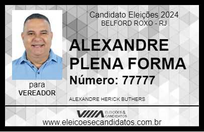 Candidato ALEXANDRE PLENA FORMA 2024 - BELFORD ROXO - Eleições