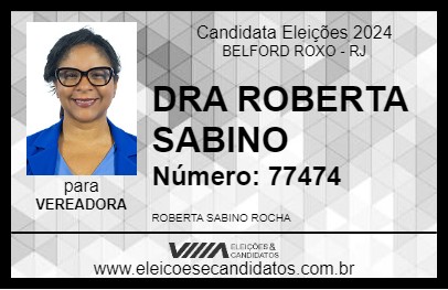 Candidato DRA ROBERTA SABINO 2024 - BELFORD ROXO - Eleições