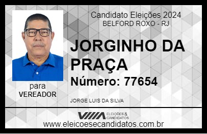 Candidato JORGINHO DA PRAÇA 2024 - BELFORD ROXO - Eleições