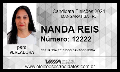 Candidato NANDA REIS 2024 - MANGARATIBA - Eleições