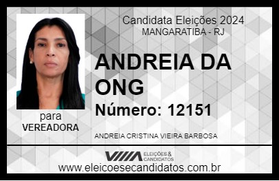 Candidato ANDREIA DA ONG 2024 - MANGARATIBA - Eleições