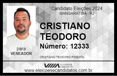 Candidato CRISTIANO TEODORO 2024 - MANGARATIBA - Eleições