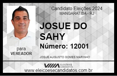 Candidato JOSUE DO SAHY 2024 - MANGARATIBA - Eleições