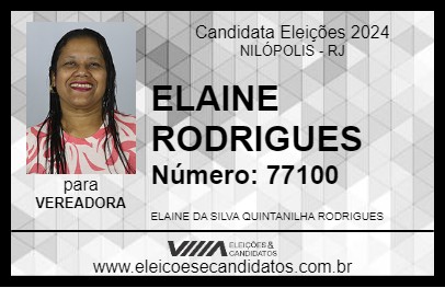 Candidato ELAINE RODRIGUES 2024 - NILÓPOLIS - Eleições