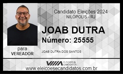 Candidato JOAB DUTRA 2024 - NILÓPOLIS - Eleições