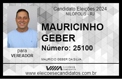 Candidato MAURICINHO GEBER 2024 - NILÓPOLIS - Eleições