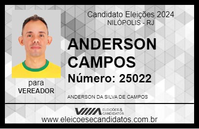 Candidato ANDERSON CAMPOS 2024 - NILÓPOLIS - Eleições