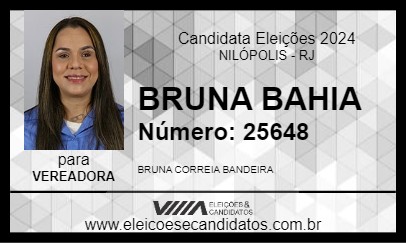 Candidato BRUNA BAHIA 2024 - NILÓPOLIS - Eleições