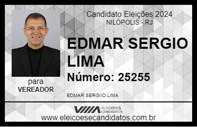 Candidato EDMAR SERGIO LIMA 2024 - NILÓPOLIS - Eleições