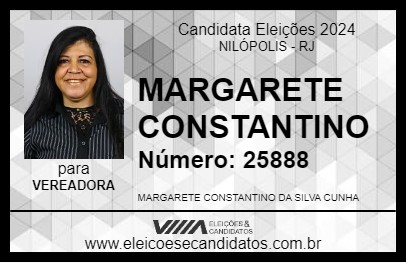 Candidato MARGARETE CONSTANTINO 2024 - NILÓPOLIS - Eleições