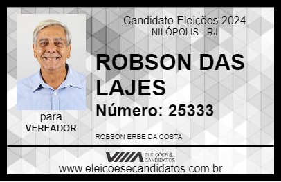 Candidato ROBSON DAS LAJES 2024 - NILÓPOLIS - Eleições